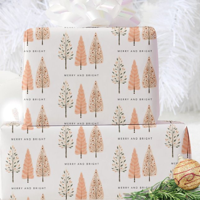 Nordisk Modern Glad Och Ljusstark Julgran Tall Presentpapper (Skapare uppladdad)