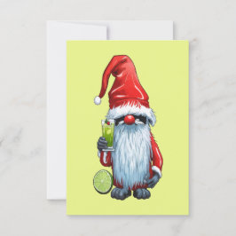 Nordisk Nisse Gnome Gonk som håller ett glas Lime Inbjudningar