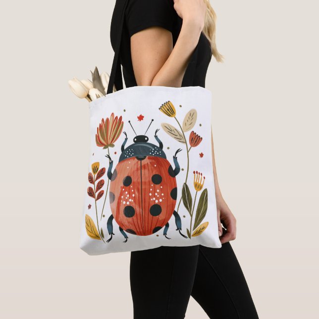 Nordisk Nyckelpiga Totebag Tygkasse (Närbild)