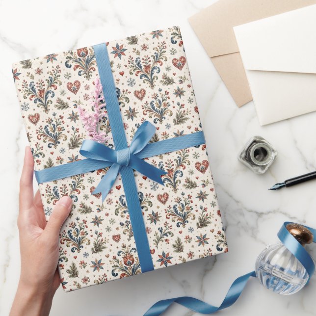Nordisk Rosemaling Folkkonst Presentpapper (Gifting)