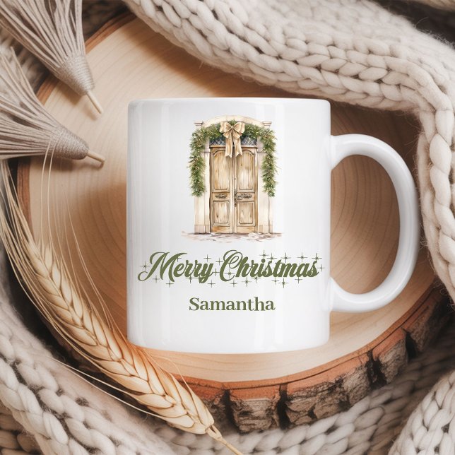 Nordisk skandinavisk julmugg Personlig Kaffemugg (Nordic Scandinavian Christmas Mug Personalized)