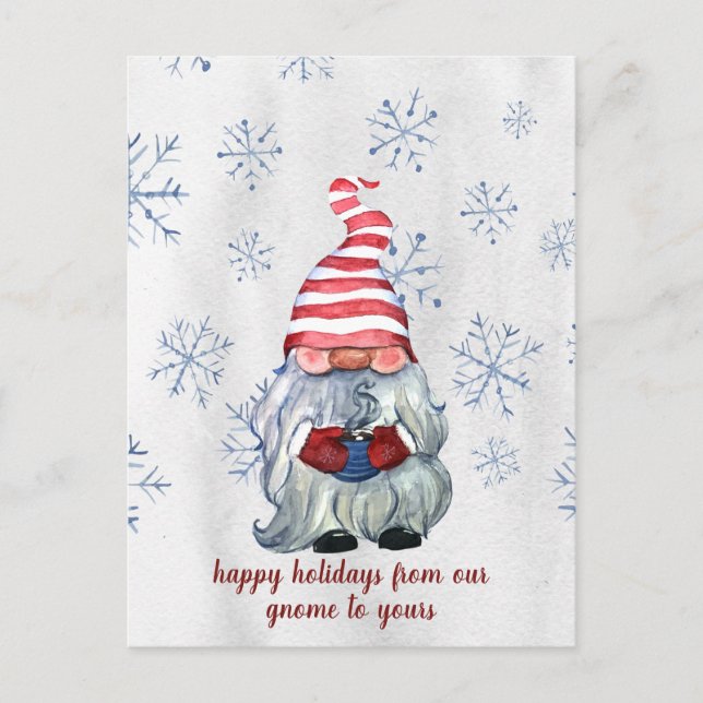 Nordisk skandinavisk vinter hygge Gnome Helg Vykort (Framsida)