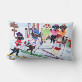 Nordisk skida Labradors målning Lumbarkudde