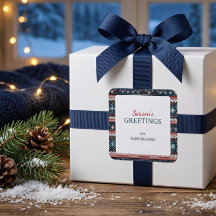 Nordisk Snöflinga Jul Adressetikett