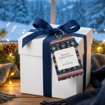 Nordisk snöflinga julklappsetikett