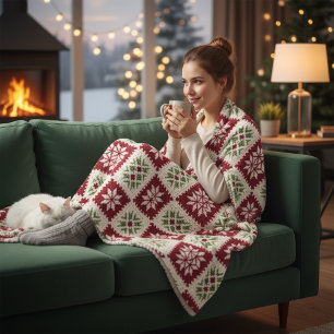 Nordisk Snöflinga Virkning Fleecefilt