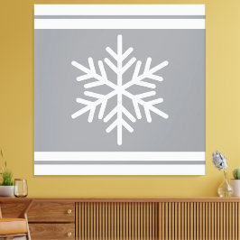 Nordisk snöflingmodern Grått White Sporty Rand Canvastryck