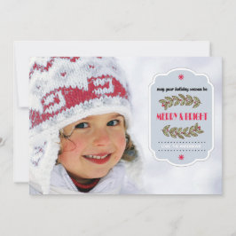Nordisk snöflummifoto i Mönster Julkort