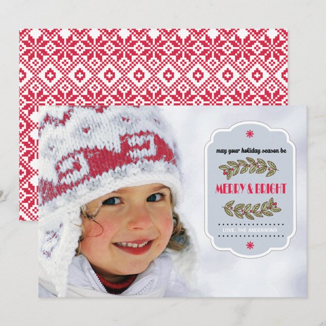 Nordisk snöflummifoto i Mönster Julkort (Fram/baksida)