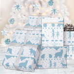 Nordisk sötare Himlar Blue Winter Animals White Presentpapper<br><div class="desc">En helgdag i neutralt som är papper och som innehåller en nordisk sötare mönster av vinterdjur.</div>