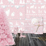 Nordisk sötvattensvit vinter Rosa av Söt Presentpapper<br><div class="desc">En neutralt rosa och vit helgdag som är papper och som innehåller en nordisk sötare mönster om vinterdjur.</div>