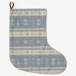 Nordisk stickad julstrumpa för husdjur med snöflin