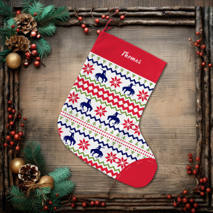 Nordisk stil Rodeo Cowboy Mönster Jul Stor Julstrumpa