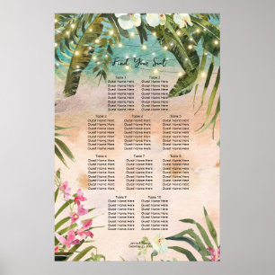 Nordisk strandplatta, orkidéplatta blommigt bröllo poster