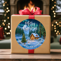 Nordisk stuga Snömannen God Jul Anpassad present