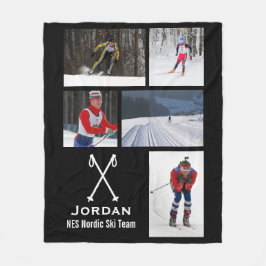 Nordisk tävlings- fotoCollage för cross country Fleecefilt