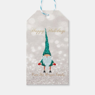 Nordisk Tomte Glitter Bokeh Presentetikett