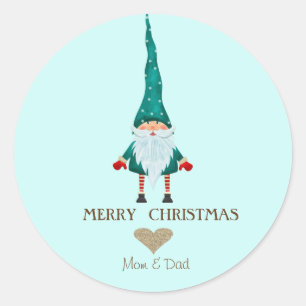 Nordisk Tomte God Jul Runt Klistermärke
