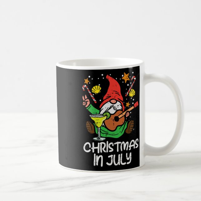 Nordisk Tomte Julenisse Spelar Gitarr Jul i Jul Kaffemugg (Höger)
