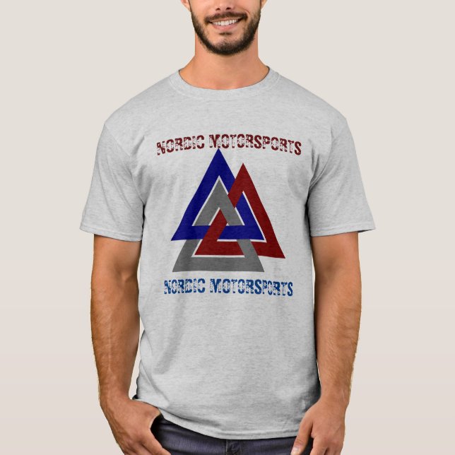NORDISK VALKNUTSYMBOL MED ANPASSADE TEXT T SHIRT (Framsida)