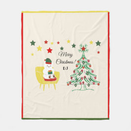 Nordisk vinterrödvit kute Bear God jul Fleecefilt