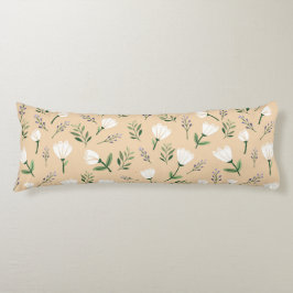 Nordisk vit blomsterduk kroppskudde