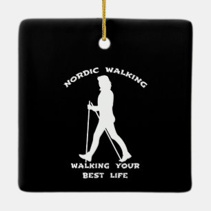 Nordisk Walking - Svarta sidan och Vita sidan Julgransprydnad Keramik