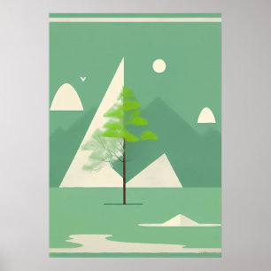 Nordiska berget: Abstrakten Poster för hemdäck