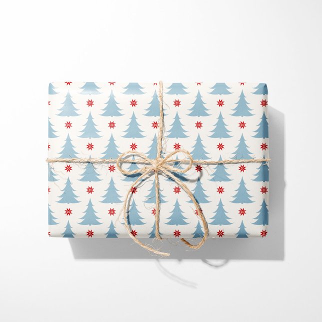 Nordiska blå Julgranar-skandinaviska Helgdag Presentpapper (Skapare uppladdad)