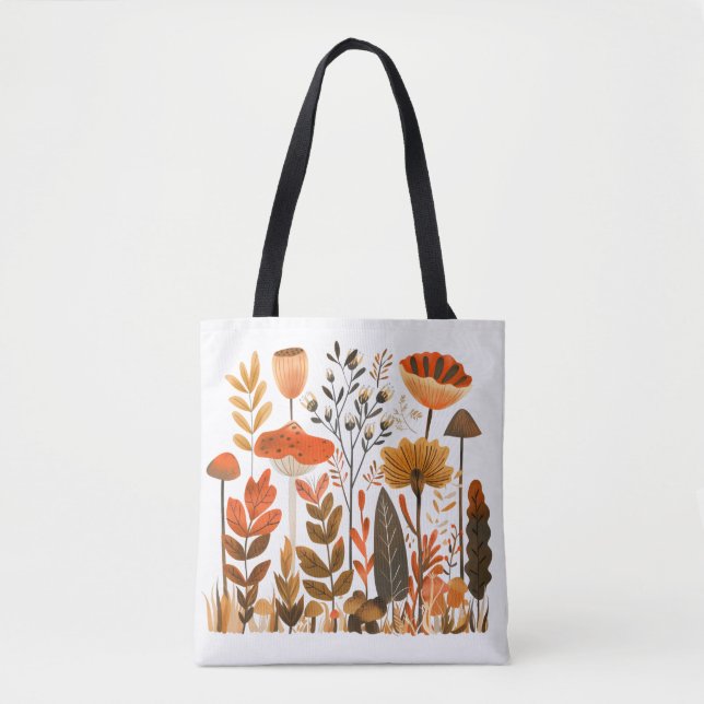 Nordiska blommor handväskor tygkasse (Framsida)