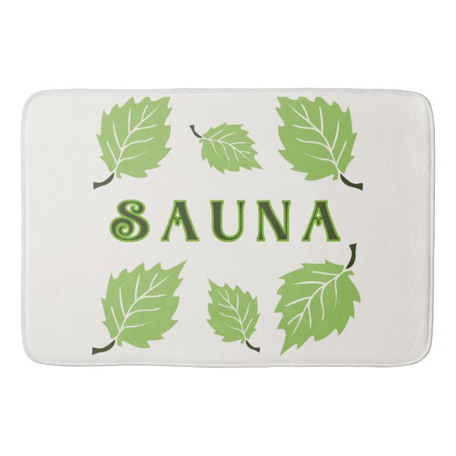 Nordiska finska Sauna Birch Löv Bath Mat Badrumsmatta (Framsidan)