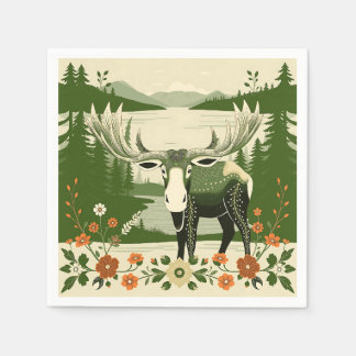 Nordiska fluoser med Blommönster Pappersservett