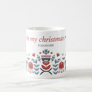 Nordiska folkArt Dala Horse-Helgdagar Kaffemugg