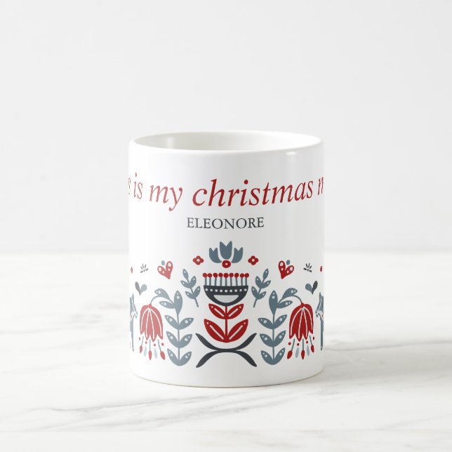 Nordiska folkArt Dala Horse-Helgdagar Kaffemugg (Center)