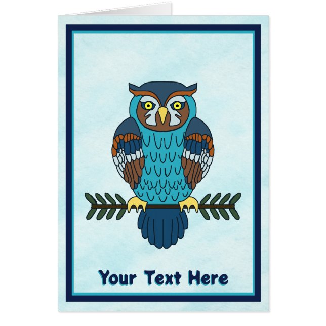 Nordiska folkArt Uggla Hälsningskort (Framsidan)