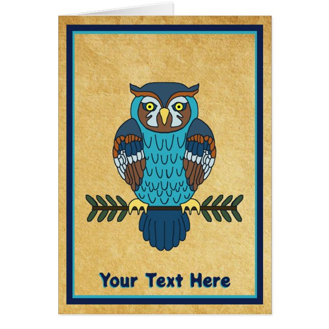 Nordiska folkArt Uggla Hälsningskort (Framsidan)