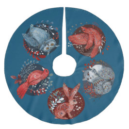 Nordiska folkkonst, trädsdjur, julgransmatta borstad polyester