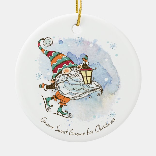 Nordiska Gnome-Personligen Jul Julgransprydnad Keramik (Framsidan)