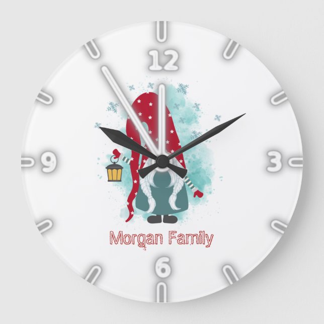 Nordiska Gnome Snöflingor jul Stor Klocka (Framsida)