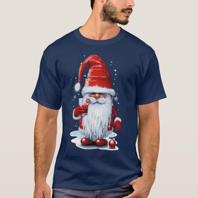 Nordiska Gnome som innehåller ett glas ‎ granatjui T Shirt (Framsida)