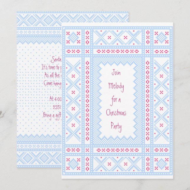 Nordiska God jul Inbjudningar (Fram/baksida)