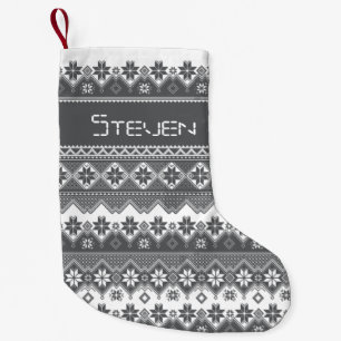Nordiska grå färg liten julstrumpa