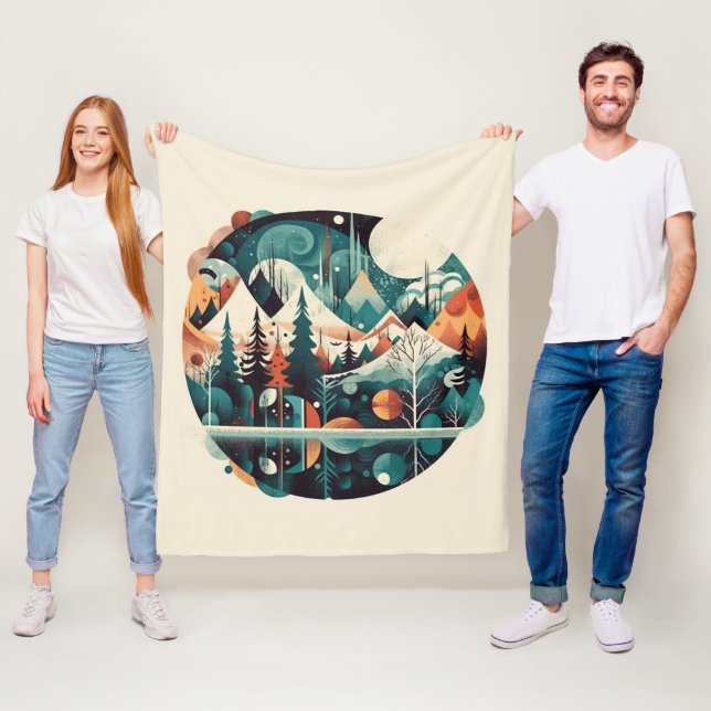 Nordiska Gräs och toppar, anpassningsbar Fleecefilt (På plats)