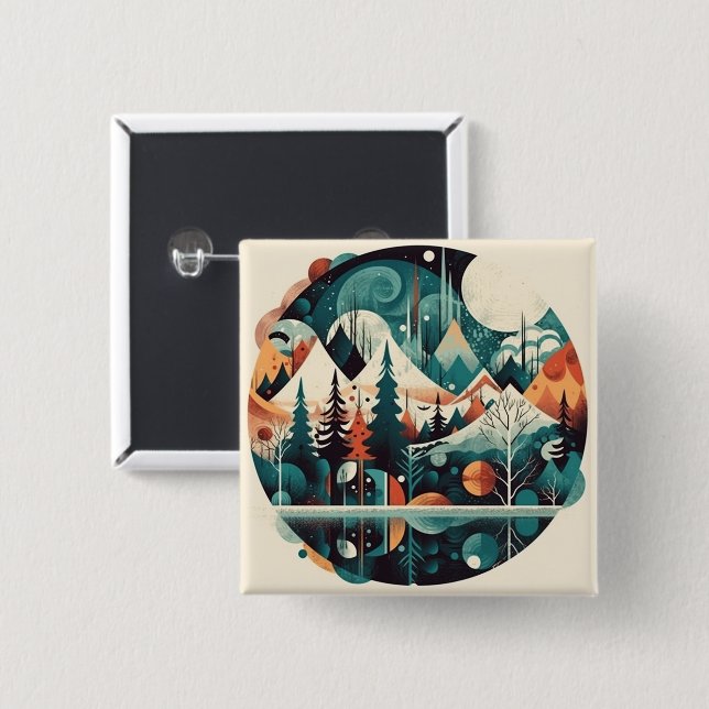 Nordiska Gräs och toppar Knapp (Framsida & baksida)