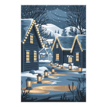 Nordiska julbyage Art Scandinavian Winter