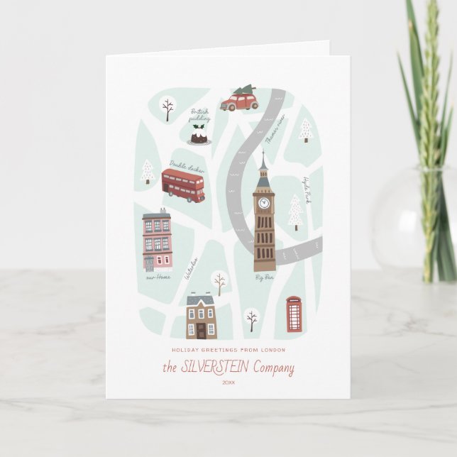 Nordiska julen i London Village Card-Helgdag Inbjudan (Framsida)