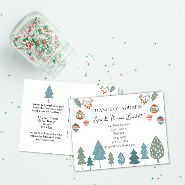 Nordiska julförändringar i adress Scandi helgdag Vykort (Skapare uppladdad)