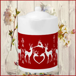Nordiska julrenar White Santa Helpers Red