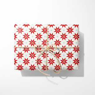 Nordiska Julstjärnor och blå snäckor Presentpapper