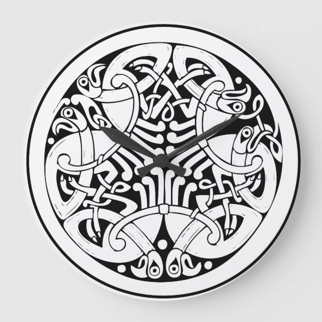 Nordiska känsloverk - Viking Mythology Art Stor Klocka (Framsida)